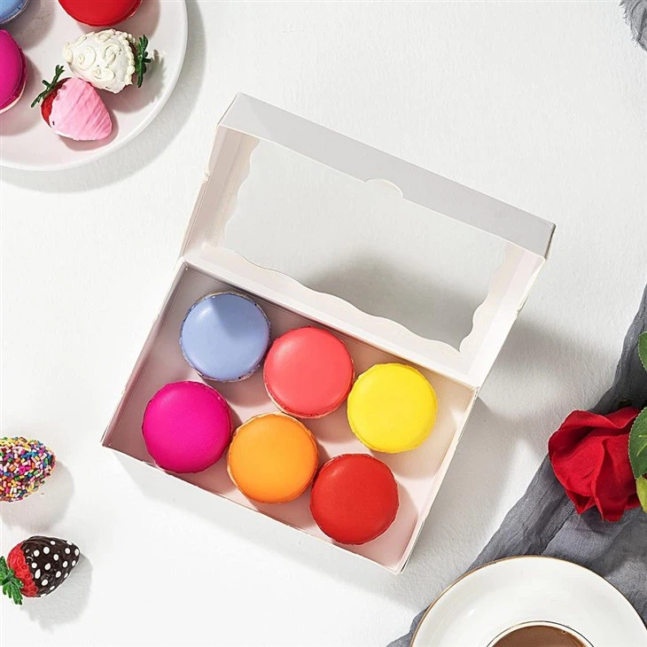 mini macaron boxes with flip lid